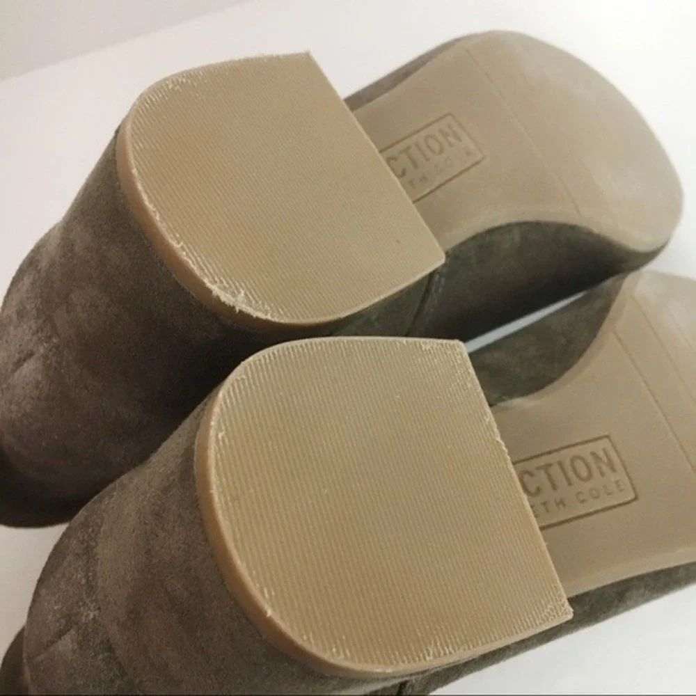Kenneth Cole Womens Size 6 6M Dark‎ Taupe Brown Tan Suede Leather Ankle Boots